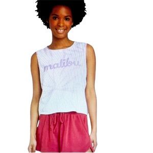 NWT Colsie Malibu Tie Dye Sleeveless Crop Tank Top Size M